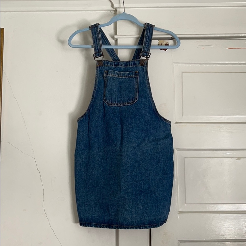 forever21 denim overall mini dress
